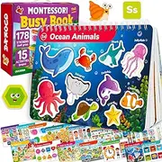 QUOKKA Montessori Busy Book for Toddlers 3-5 Years Old - Toddler Activity Book with Interactive Pages -3 Year Old Activity Book with Touch Fastener for Learning - Preschool Boys and Girls