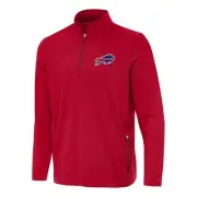 Men's 2XL Antigua Red Buffalo Bills Perilous QuarterZip Pullover Top Retail $100