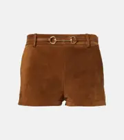 [Gucci] Gucci Low-rise suede shorts AU 12 brown