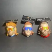 Mullet Head Christmas Ornament Rainbow Shades Bread Hipster Set 3 Plastic New