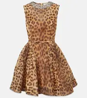 [Zimmermann] Zimmermann Crush Panelled linen and silk minidress AU 8 brown