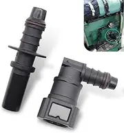 JawGrew 2 PCS Automobile Fuel Pipe Quick Connector, 9.49-ID6 Elbow-through Anti-leak Fuel Pump Quick Connector + Adapter Male Connector, Repair Accessories, Suitable for Most Cars (Black)