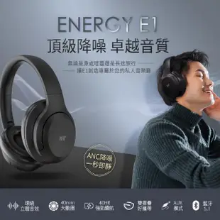 【Miuzic 沐音】Energy E1 ANC降噪沉浸式立體聲無線藍牙頭戴式耳機(高續航/藍牙5.1/AUX音源線/舒適配戴)