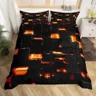 Yellow Geometry Square Ombre Bedding Set Twin Size Kids 3D Rendering Abstract