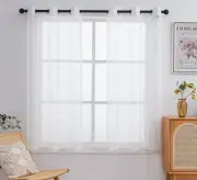 Small Sheer Curtains 63 Inch Length,Light Filtering Airy Voile Curtain for