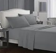 40cm / 50cm Deep Wall 2000TC Cooling Bamboo Fitted Full Sheet Set Queen King Bed Steel Grey (Queen)