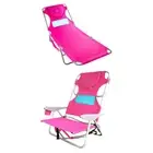 Ostrich Ladies Comfort Lounger Face Down Beach Chair & On Your Back Chair, Pink