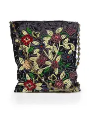 Floral Beaded Mini Crossbody Bag