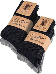 [YESWEL] 4 Pairs Alpaca Socks Men Women Breathable Thermal Socks Extra Warm Thick Wool Socks Winter Socks