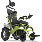 Electric Wheelchair for Adults, Lightweight Foldable Wheelchairs with Headrest, 500W Motor, 26Ah Lithium Battery, Electric Power Or Manual Manipulation