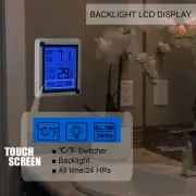Large screen Touch Thermometer Digital LCD Magnet Weather Clock Monitor Celsius