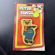 VTG 1984 Peter Panda Jumbo Eraser Toy New On Card Child World Children’s Palace
