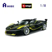 Bburago 1:18 Scale Ferrari FXX K Diecast Model Car Black with Yellow Stripes
