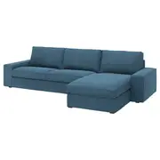 KIVIK 4-seat sofa with chaise longue, Tallmyra blue