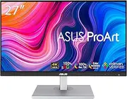 ASUS PA279CV 27' ProArt Professional Monitor [AU Version], 4K (3840x2160), IPS, 100% sRGB, PD 65W, Color Accuracy, ProArt Preset, ProArt Palette, Ergonomic Stand, Black Panel/Silver Base