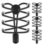Elastic No Tie Shoe Laces - Tieless Shoelaces for Black-black-black-black