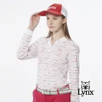 在飛比找momo購物網優惠-【Lynx Golf】女款吸濕排汗曲線英文字樣印花長袖POL