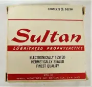 Vtg 3 Condom Box of Sultan Lubricated Prophylactics Rubbers Cardboard Box NOS