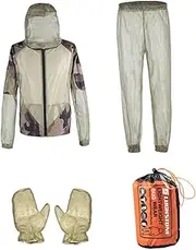 Obuyke Mesh Clothing Set Full Protection Insect-Proof Pants Gloves Outdoor Suit Breathable Beekeeping Hiking