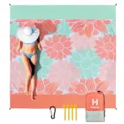 HIHOHO Beach Blanket, Sandproof Beach Mat 79" X 83" for 1-3 Adults Waterproof...