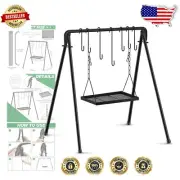 Heavy-Duty Campfire Cooking Stand with Non-Toxic Coating & Adjustable Hooks
