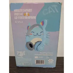 🍭夾物俗俗賣🧸M247 貓耳造型可折疊頭罩式耳機 陽光藍