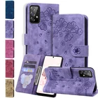 Flower Cat Wallet Phone Case For Samsung A22 A33 A52 A53 A12 A15 A14 A54 A34 A25