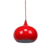 Kirby Inverted Bowl Metal Cord Drop Pendant Light Lamp - Flame Red.