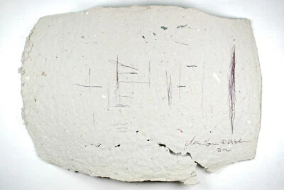 Ink drawing conceptual art Sisyphus handmade paper Prof em Loeschner-Gornau o10