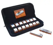Seydel SESSION STAINLESS STEEL REED 9 Harmonica Set - Comes With A 14 Harp Case!