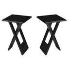 Home Square Folding End Table in Black - Set of 2