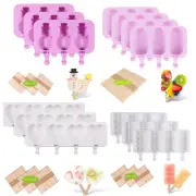 Silicone Frozen Ice Cream Mold Juice Popsicle Maker Ice Lolly Pop Mould w/Lid