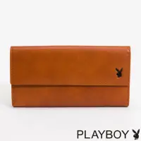 在飛比找momo購物網優惠-【PLAYBOY】翻蓋長夾 Leather系列(咖色)