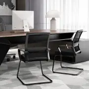 Costway1/2 Pieces Office Guest Chair with Lumbar Support and Sled Base-2 pieces