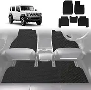 Outback GT 6D Diamond Custom-Fit Car Floor Mats, Compatible with Suzuki Jimny XL 2023-Current Auto | Heavy Duty | Anti-Slip | All Weather Protection | Car Accessories (Black, Full Set)