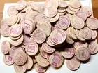 (100) COLLECTABLE COCA-COLA WOODEN 25 CENT TOKENS "FOR FOOD AND DRINK PURCHASE"