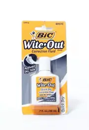 NEW BIC White Out Quick Dry Foam Brush Correction Fluid 0.70 Ounces