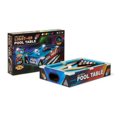 Toy Mania Light Up Table Top Fun Pool Table