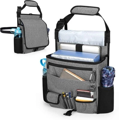 LUXJA Car Front Seat Organizer with Cover and Laptop Sleeve, Car Seat Organizer