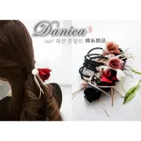 在飛比找蝦皮商城優惠-髮束 現貨 韓國熱賣氣質浪漫玫瑰珍珠蝴蝶結髮飾 K7577 