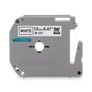Brother P-Touch M Series Tape Cartridge for P-Touch Labelers, 1/2"w, Black on Wh