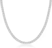 [Michooyel] Tennis Necklace for Men Tennis Chain for Men Women Iced Out Diamond Necklace Prong-Setting 5A Cubic Zirconia Stones Fashion Jewelry 3mm 4mm 5mm 6mm, 16,18,20,22,24 Inches