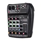 4-Channel Compact Mixing Console Audio Mixer MP3 USB for Music DJ Live E4W5