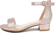 [Ziheels] Girl's Low Heel Sandals Ankle Strap Dress Shoes Open Toes Summer Wear for Kids