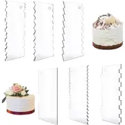 6/7Pcs Acrylic Cake Scraper with Hole Decorating Contour Comb Cake Edge Smoother Tools