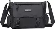 [Sunwel Fashion] Small Messenger Bag Black Nylon Crossbody Bag for Men Brifecase Tote Shoulder Purse