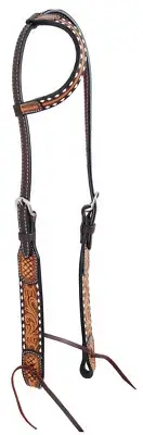 Tooled Sunflower w/ Buckstitch One Ear Headstall, Full