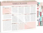 Weekly To-Do List Notepad - Undated Weekly Planner with 52 Tear-Off Sheets, Habit Tracker & Productivity Organizer for Home, School, and Work (Pink)