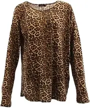 [FIL] Women's Leopard Print Knitted Long Sleeve Top Jumper Sweater Pullover