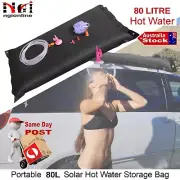 80L SOLAR SHOWER HOTWATER STORAGE BAG CAMPING CARAVAN MOTORHOME CABIN FISHING